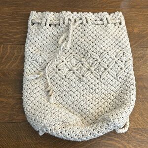 Crochet drawstring bag